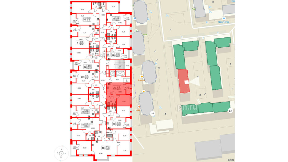 Квартира в ЖК NEWПИТЕР, 1 комнатная, 36.7 м², 8 этаж