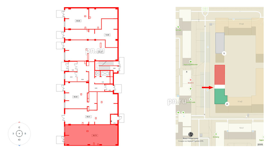 Помещение в ЖК Аквилон Leaves, 100.8 м², 1 этаж
