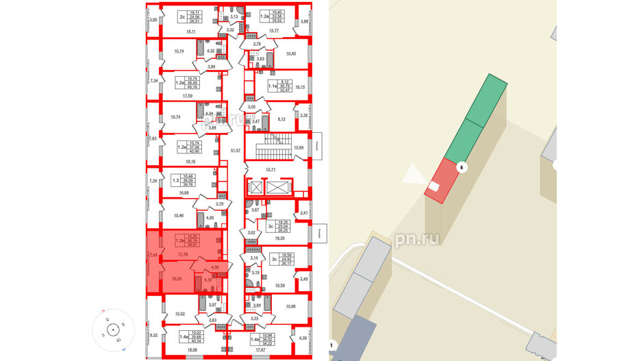 Квартира в ЖК «Город звёзд», 1 комнатная, 36.19 м², 2 этаж
