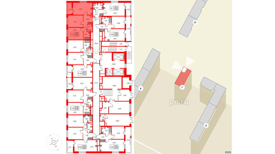 Квартира в ЖК «Город звёзд», 2 комнатная, 49.39 м², 1 этаж