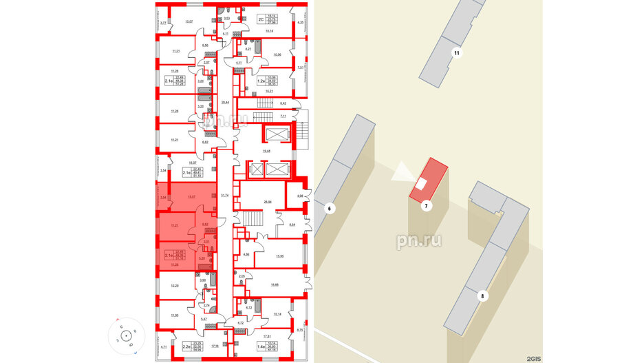 Квартира в ЖК «Город звёзд», 2 комнатная, 49.39 м², 1 этаж
