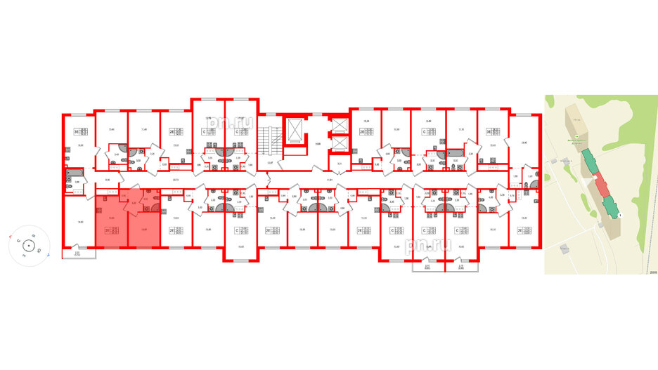 Квартира в ЖК Дыбенко Парк, 1 комнатная, 34.1 м², 18 этаж