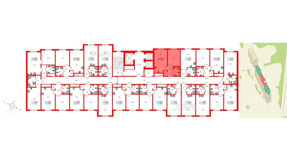 Квартира в ЖК Дыбенко Парк, 1 комнатная, 33.3 м², 3 этаж