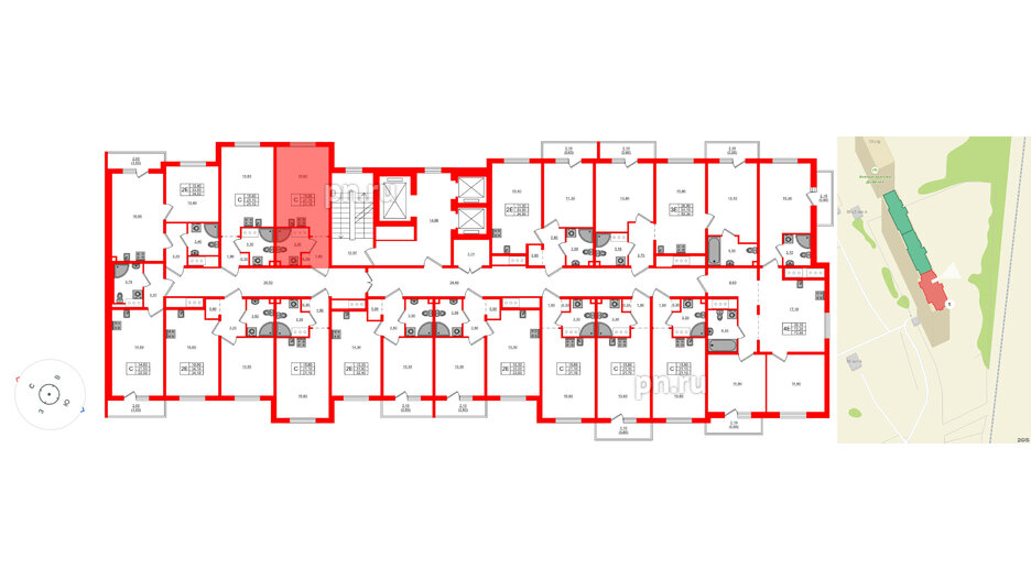 Квартира в ЖК Дыбенко Парк, студия, 21.1 м², 13 этаж