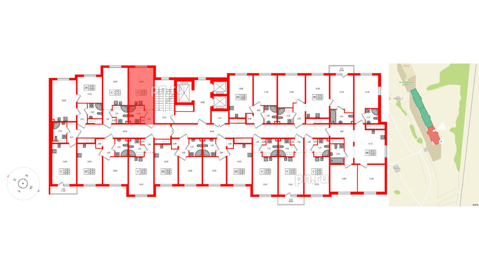 Квартира в ЖК Дыбенко Парк, студия, 21.1 м², 17 этаж