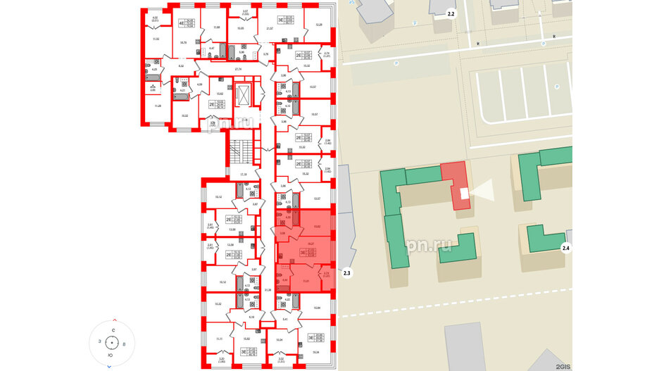 Квартира в ЖК NEWПИТЕР, 2 комнатная, 53.99 м², 9 этаж