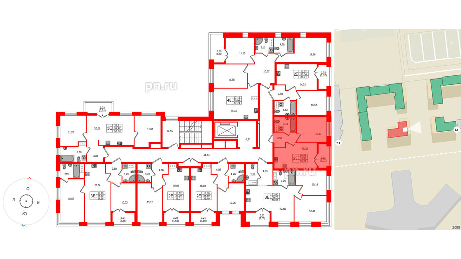 Квартира в ЖК NEWПИТЕР, 1 комнатная, 35.35 м², 7 этаж