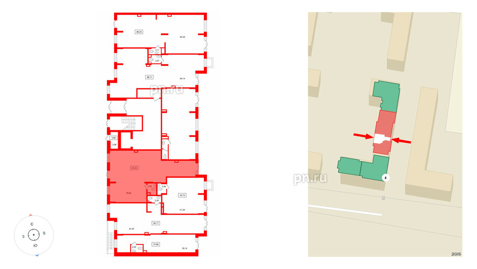 Помещение в ЖК Рождественский квартал, 82.32 м², 1 этаж