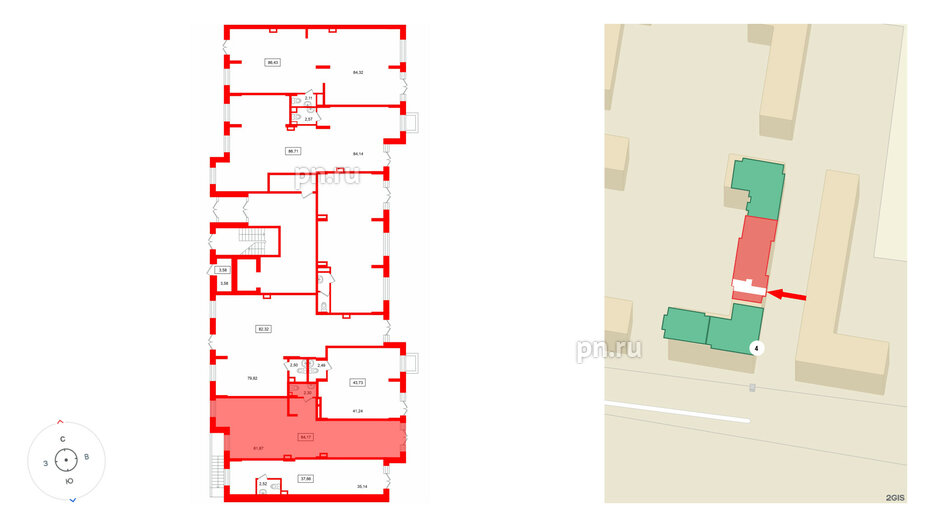 Помещение в ЖК Рождественский квартал, 64.17 м², 1 этаж