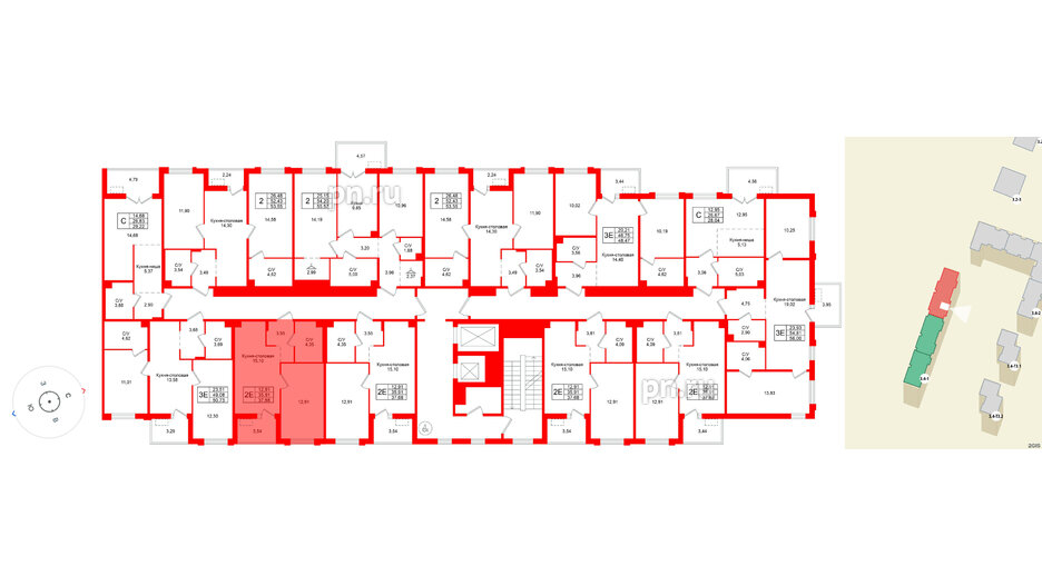 Квартира в ЖК Тишин, 1 комнатная, 37.68 м², 5 этаж