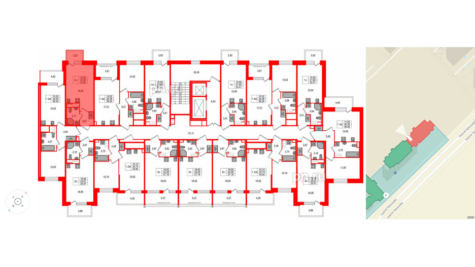 Квартира в ЖК «Сэтл ЛОФТ», студия, 23.9 м², 11 этаж