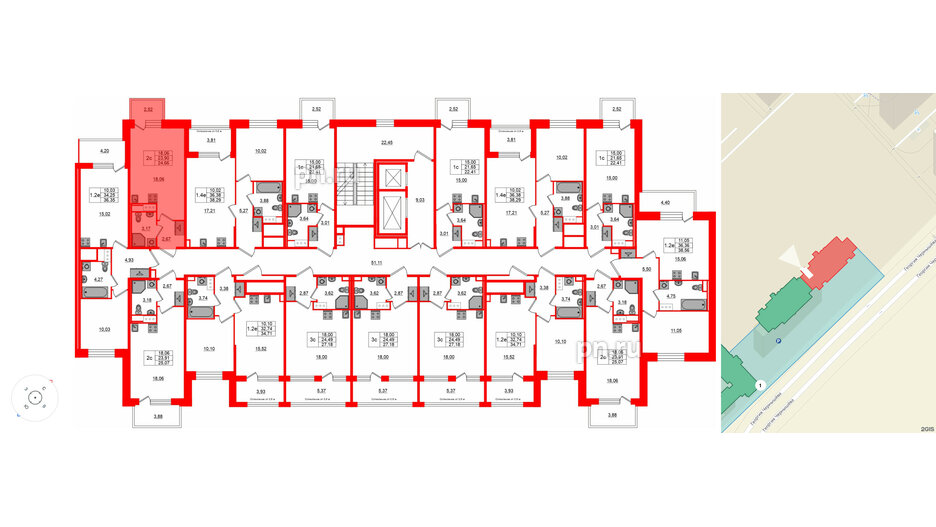 Квартира в ЖК «Сэтл ЛОФТ», студия, 23.9 м², 5 этаж