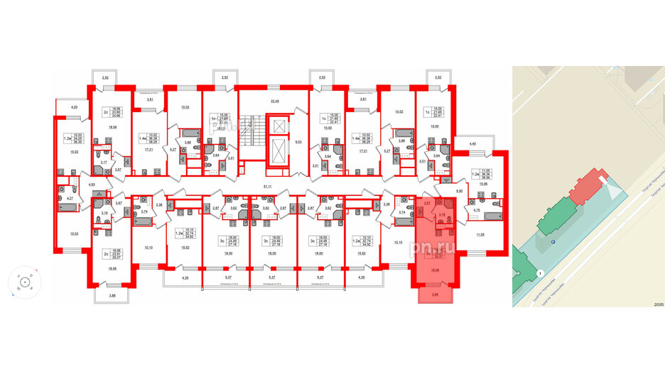 Квартира в ЖК «Сэтл ЛОФТ», студия, 23.91 м², 11 этаж