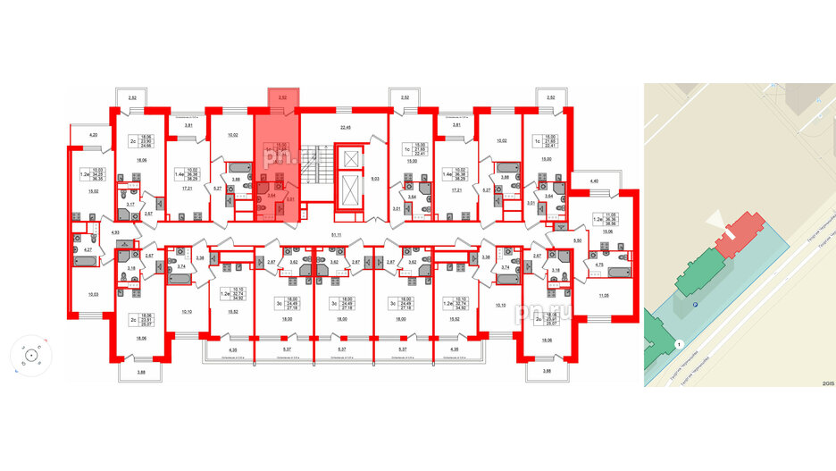 Квартира в ЖК «Сэтл ЛОФТ», студия, 21.65 м², 9 этаж