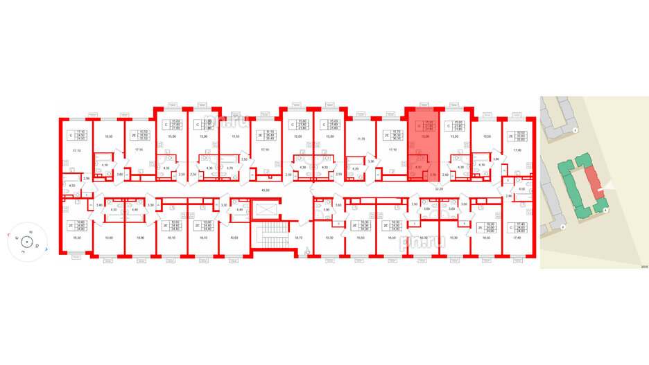 Квартира в ЖК «Пулково Лейк», студия, 21.8 м², 4 этаж