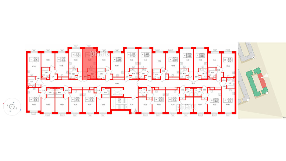 Квартира в ЖК «Пулково Лейк», студия, 21.8 м², 3 этаж