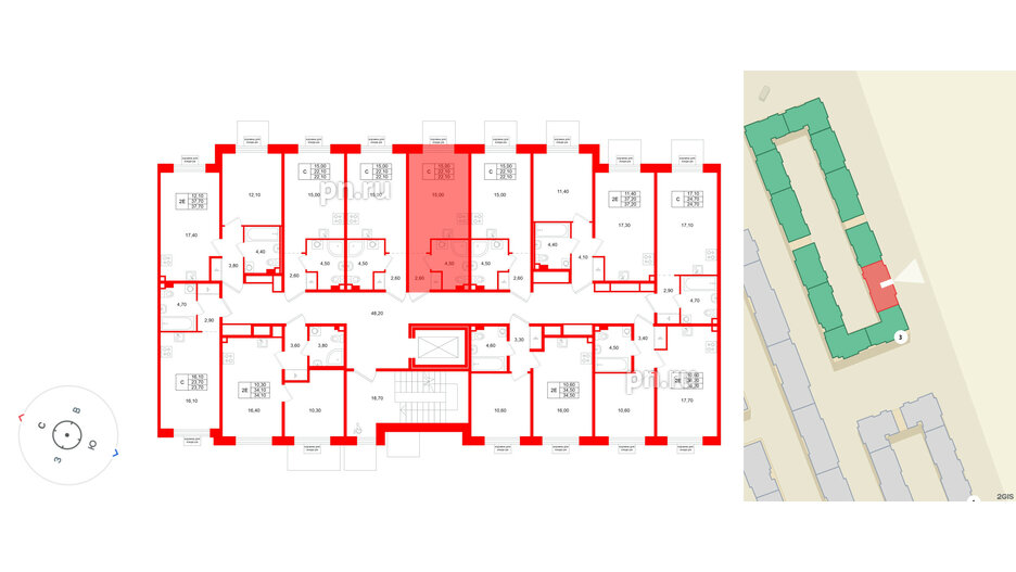 Квартира в ЖК «Пулково Лейк», студия, 22.1 м², 2 этаж