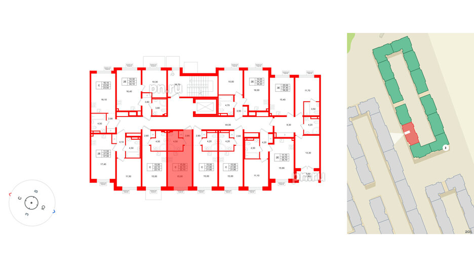 Квартира в ЖК «Пулково Лейк», студия, 22.1 м², 2 этаж
