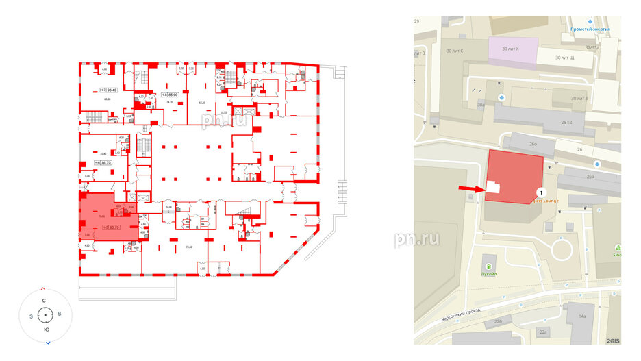 Помещение в ЖК VIDI, 95.7 м², 1 этаж