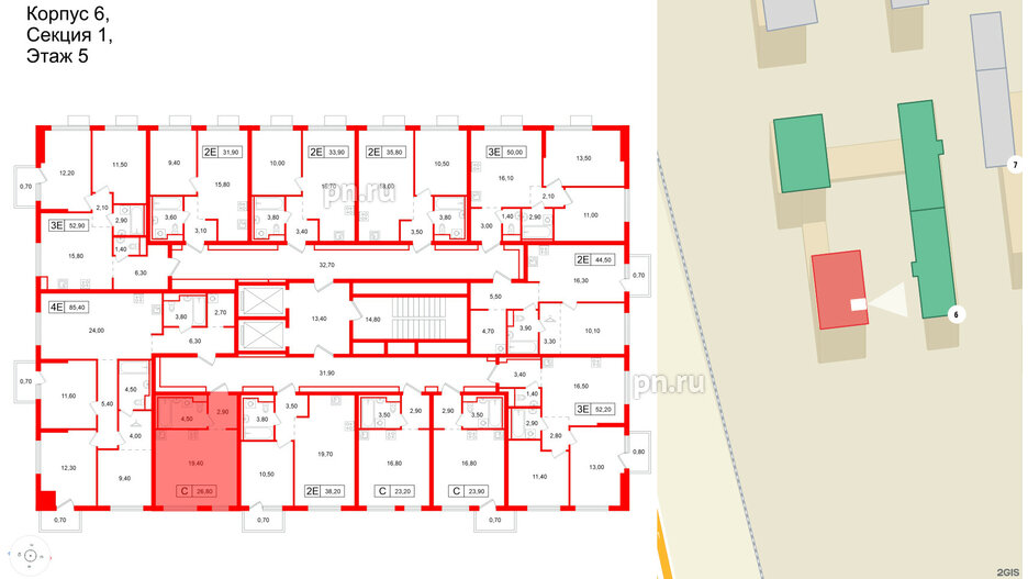 Квартира в ЖК Витебский парк, студия, 28.6 м², 5 этаж