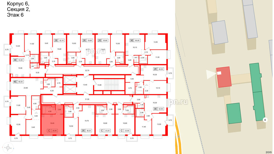 Квартира в ЖК Витебский парк, студия, 26.8 м², 6 этаж