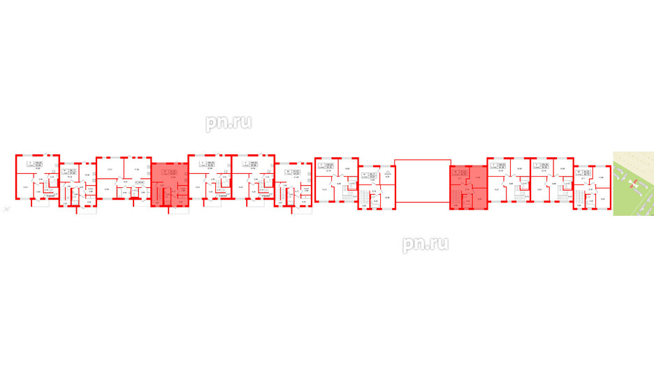 Квартира в ЖК СветЛО, 3 комнатная, 91.02 м², 1 этаж