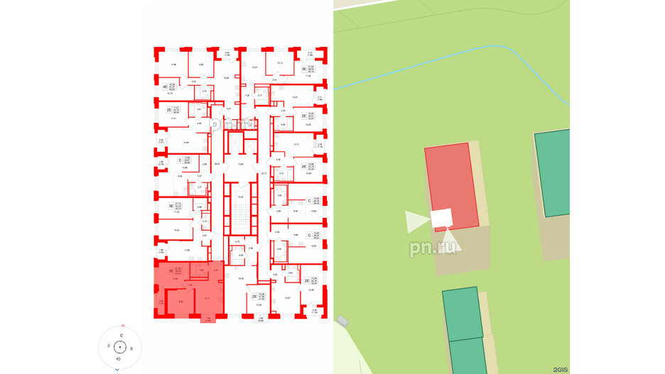 Квартира в ЖК «Кольский», 2 комнатная, 47.22 м², 15 этаж