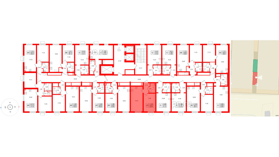 Квартира в ЖК «Морская миля», 1 комнатная, 34.65 м², 13 этаж