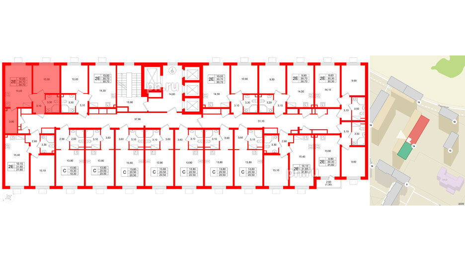 Квартира в ЖК «Ручьи–2», 1 комнатная, 34.7 м², 16 этаж