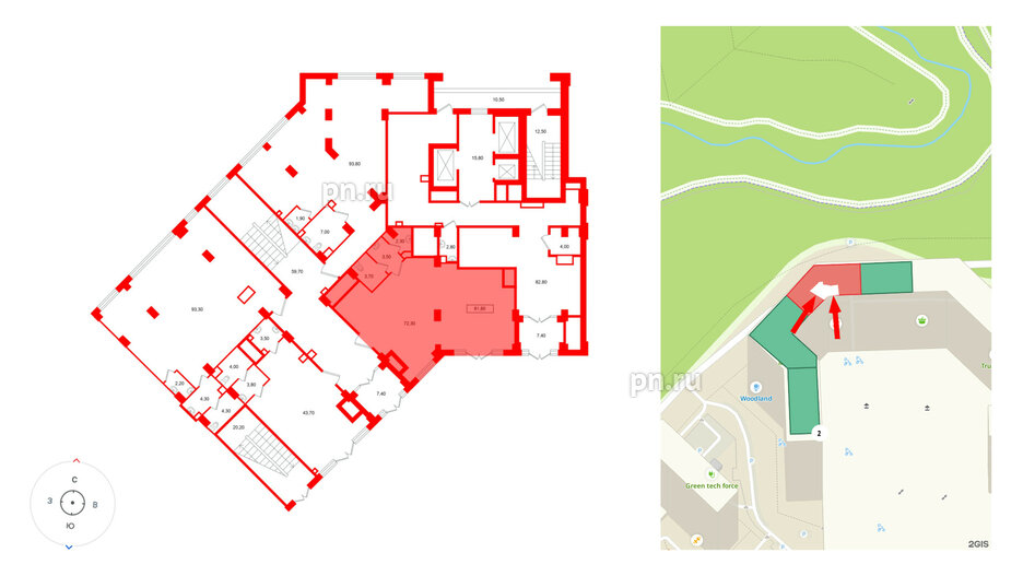 Помещение в ЖК Европейский парк, 81.8 м², 2 этаж