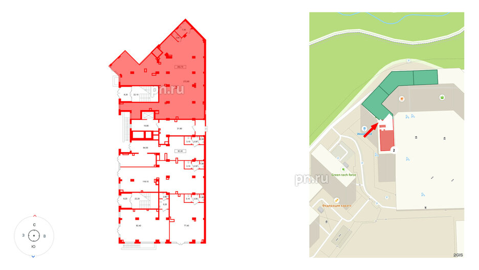 Помещение в ЖК Европейский парк, 282.7 м², 1 этаж
