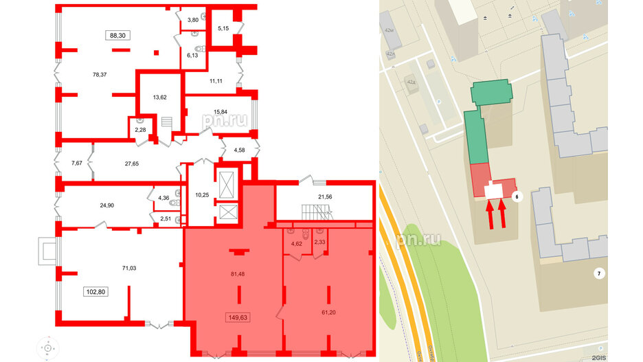 Помещение в ЖК Цивилизация на Неве, 149.63 м², 1 этаж