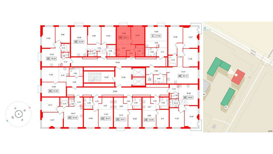 Квартира в ЖК «Таллинский парк», 1 комнатная, 34.51 м², 6 этаж