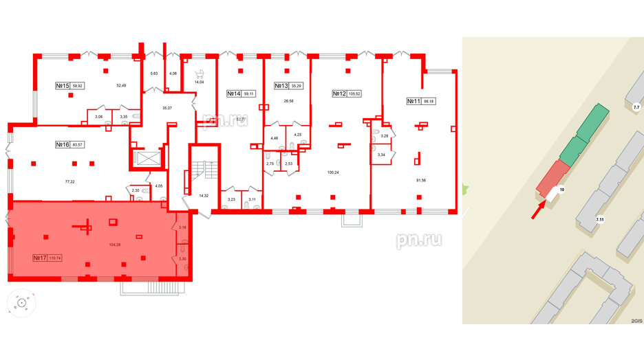 Помещение в ЖК Парадный ансамбль, 110.74 м², 1 этаж