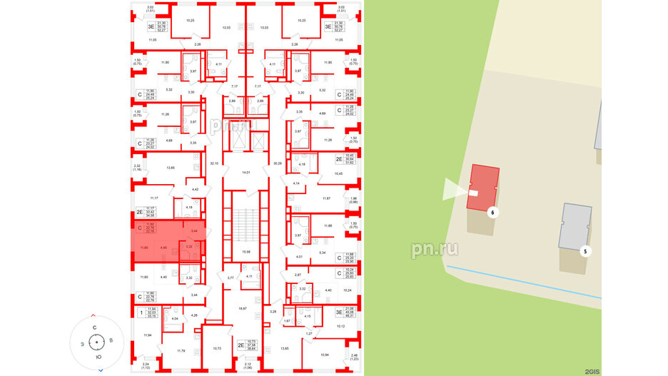 Квартира в ЖК «Новоселье», студия, 22.76 м², 2 этаж