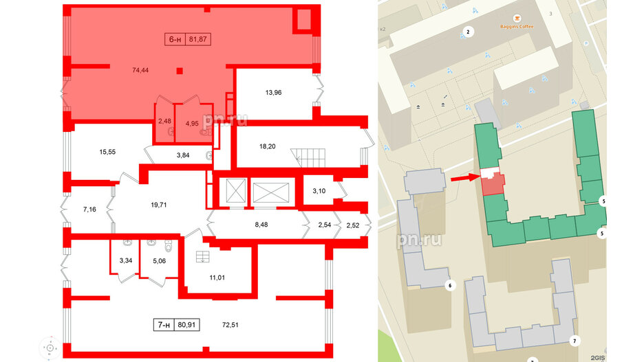 Помещение в ЖК Цивилизация на Неве, 81.87 м², 1 этаж