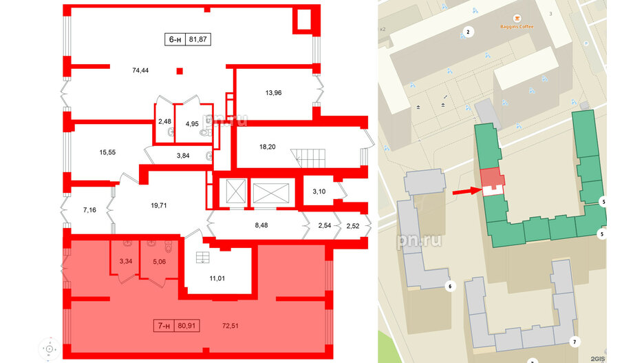 Помещение в ЖК Цивилизация на Неве, 80.91 м², 1 этаж