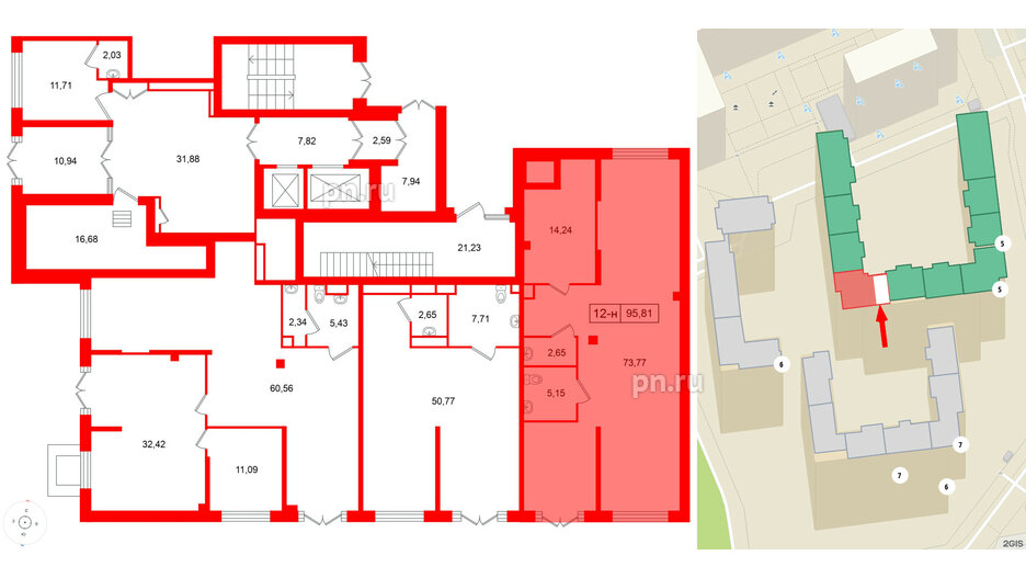 Помещение в ЖК Цивилизация на Неве, 95.81 м², 1 этаж