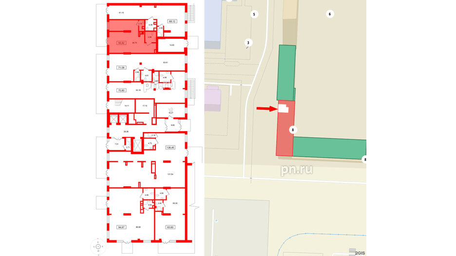 Помещение в ЖК Морская миля, 55.92 м², 1 этаж