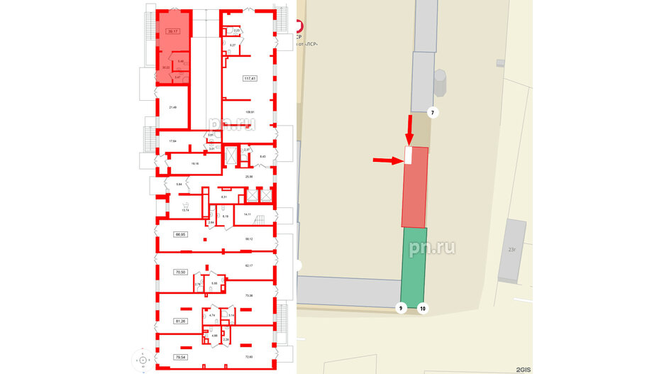 Помещение в ЖК Морская миля, 39.17 м², 1 этаж