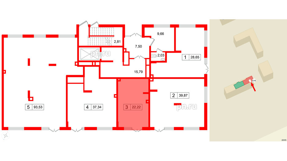 Помещение в ЖК А101Лаголово, 22.22 м², 1 этаж