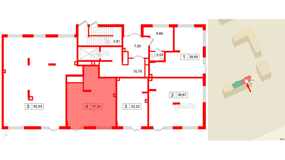 Помещение в ЖК А101Лаголово, 37.34 м², 1 этаж