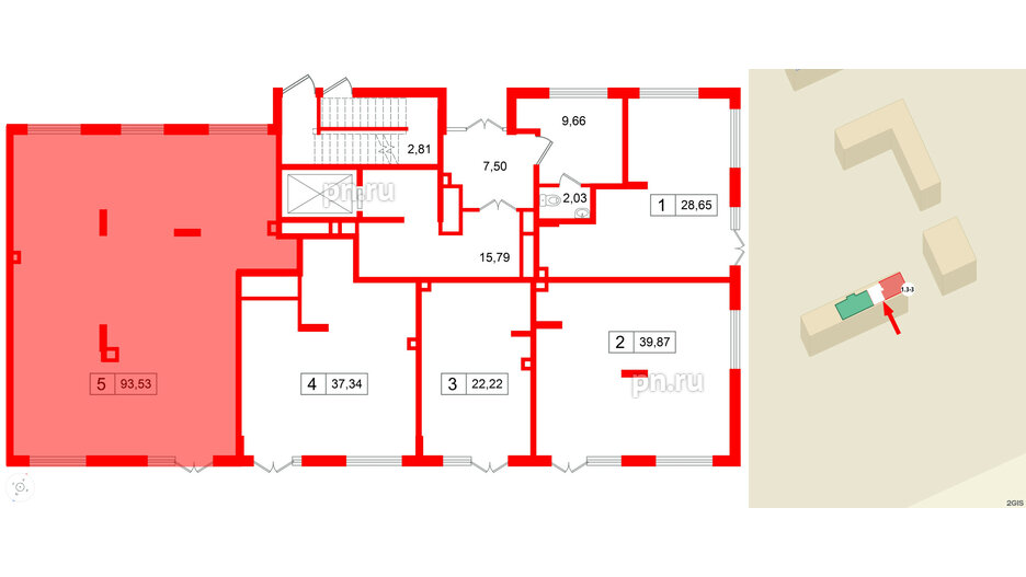 Помещение в ЖК А101Лаголово, 93.53 м², 1 этаж