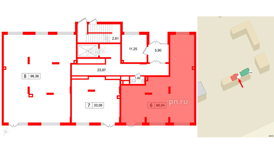 Помещение в ЖК А101Лаголово, 66.04 м², 1 этаж