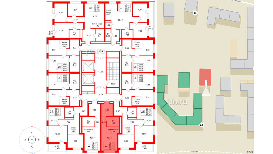 Квартира в ЖК «Северный ветер», студия, 29.1 м², 11 этаж