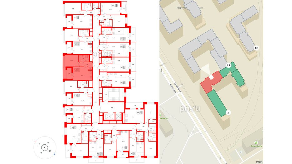 Квартира в ЖК Титул в Московском, 1 комнатная, 34.25 м², 5 этаж