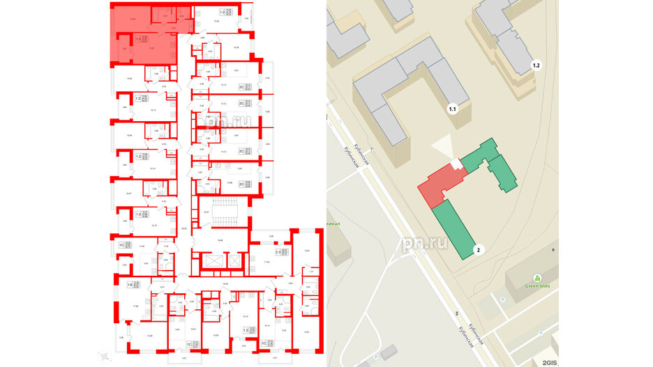Квартира в ЖК Титул в Московском, 1 комнатная, 41.67 м², 7 этаж