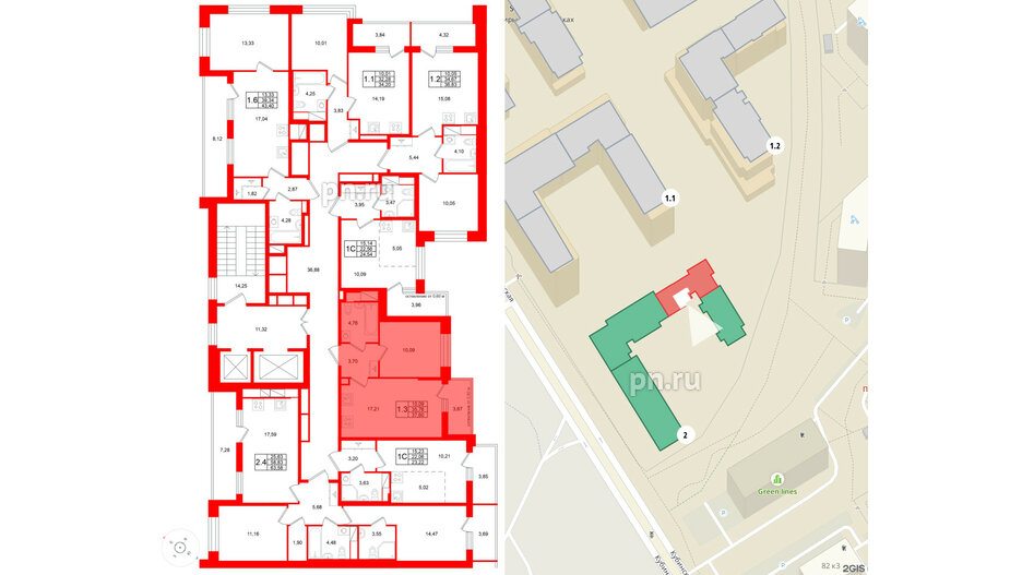 Квартира в ЖК Титул в Московском, 1 комнатная, 35.76 м², 11 этаж