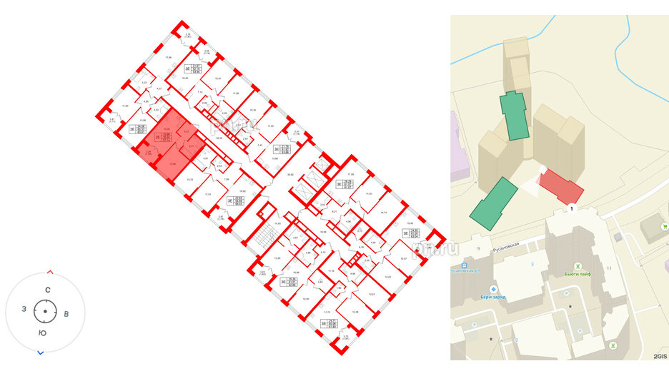 Квартира в ЖК Речной квартал, 1 комнатная, 37.14 м², 3 этаж