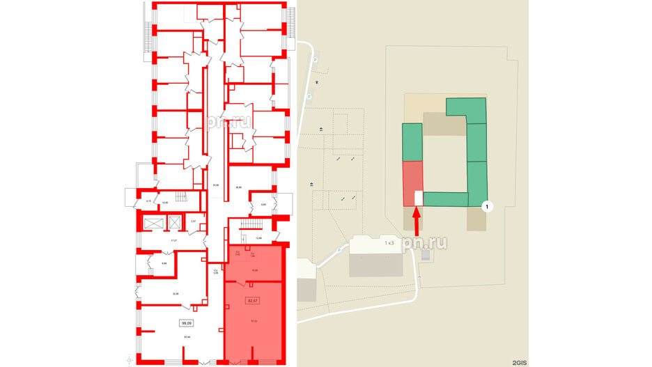 Помещение в ЖК Аквилон VERBA, 82.57 м², 1 этаж